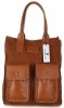 Kožené kabelka shopper bag Vittoria Gotti zrzavá V27A